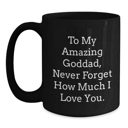 Warmest Goddad Wishes Funny Christmas Black Coffee Mug Gifts from Family - Main