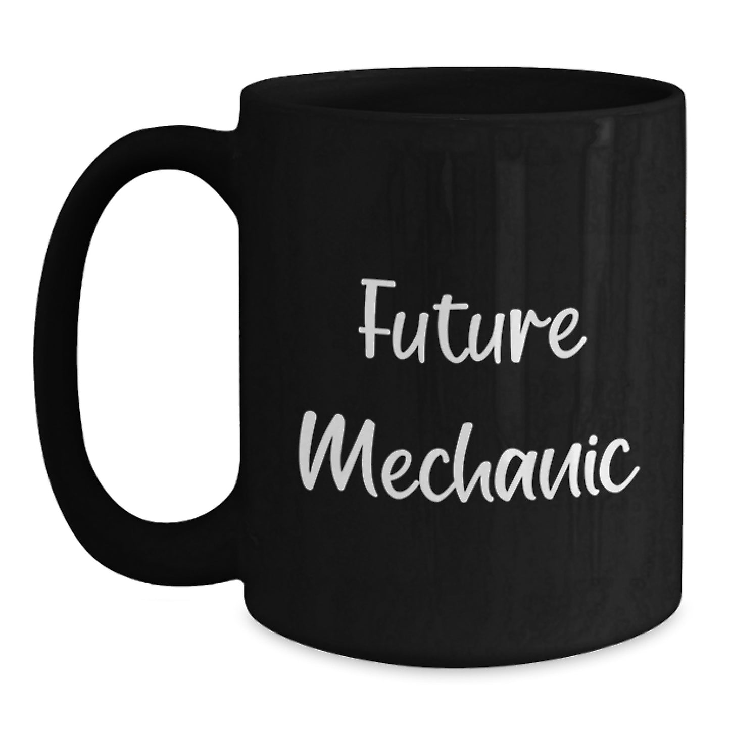 Funny Future Mechanic Black Coffee Mugs, Gifts for Mechanic Friends, Christmas Unique Presents, 'Future Mechanic' Quote, Black Coffee Mug, Mechanic Gifts - Main