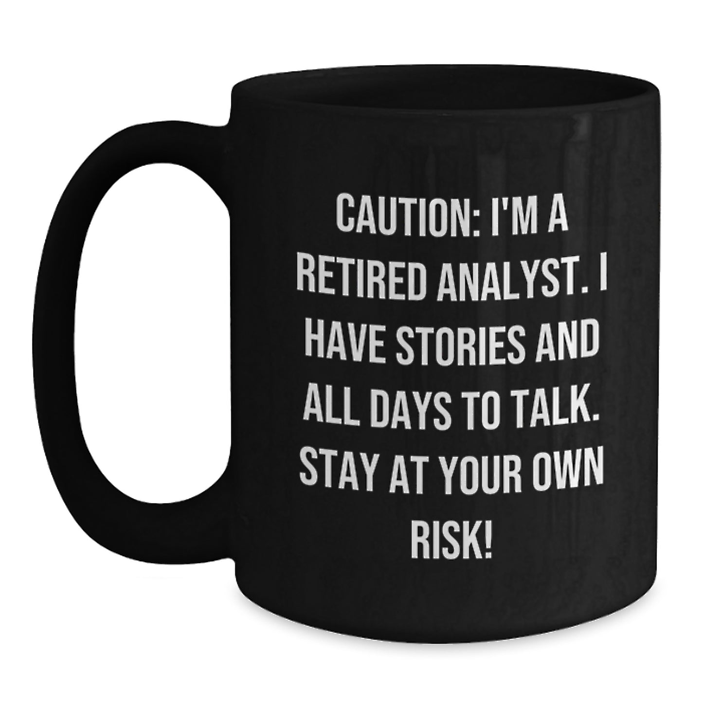 Funny Analyst Gifts from Friends to Colleagues, Black Coffee Mug, Christmas Unique Presents for Male Female Coworkers - Main