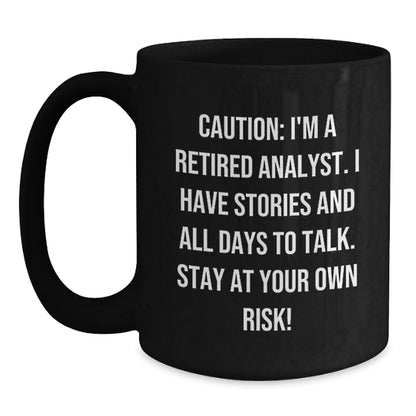 Funny Analyst Gifts from Friends to Colleagues, Black Coffee Mug, Christmas Unique Presents for Male Female Coworkers - Main