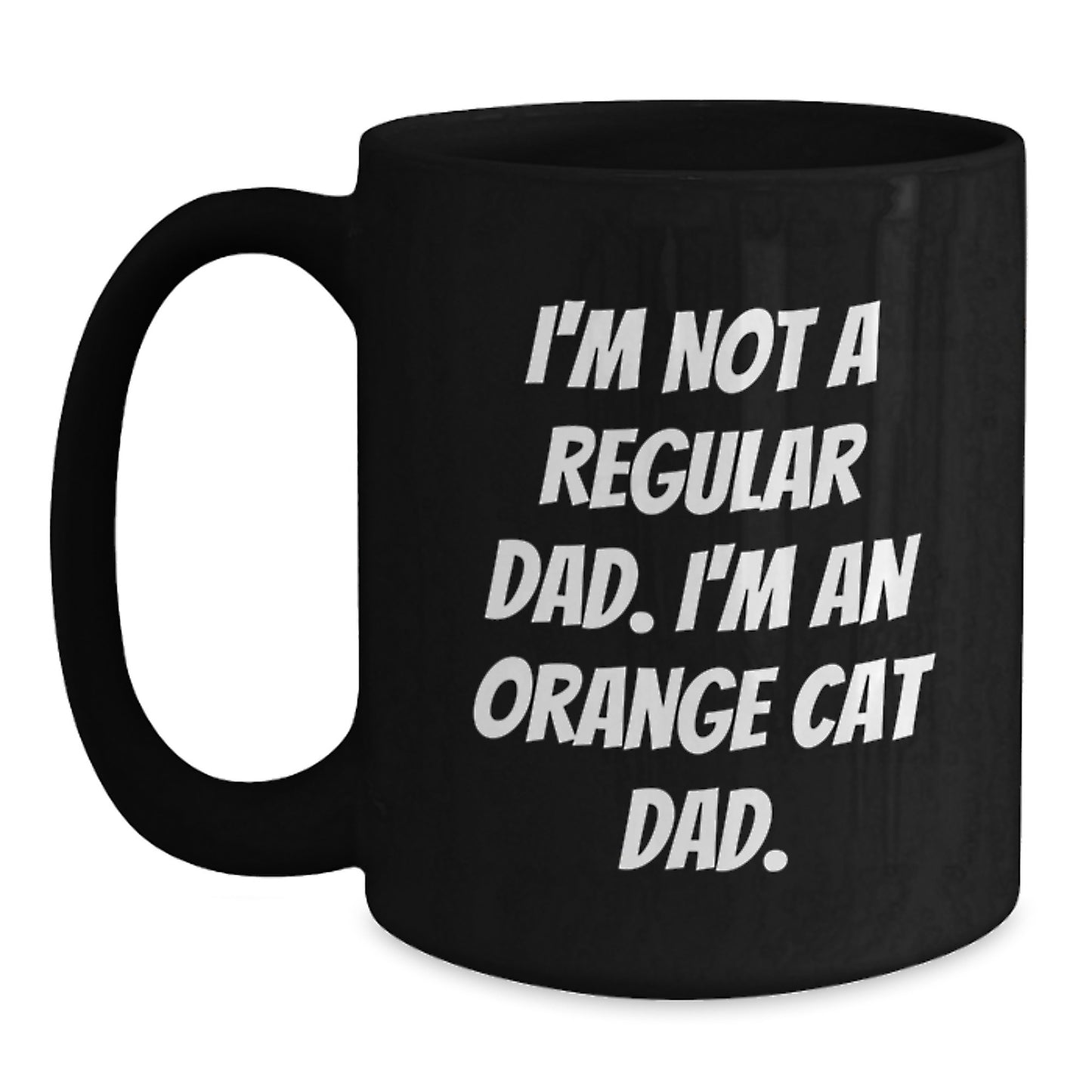 Funny Orange Cat Dad Black Coffee Mugs for Men Gifts from Family Birthday Unique Presents for Orange Cat Lovers - Main