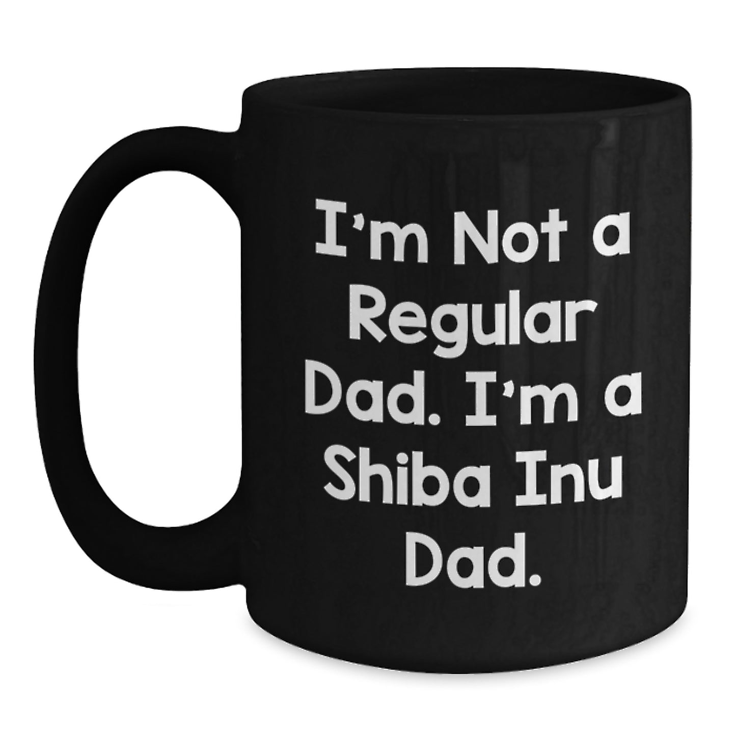 Shiba Inu Dog Christmas Unique Gifts - Funny Shiba Inu Dad Black Coffee Mug, Perfect for Shiba Inu Lovers, Unique Christmas Unique Gifts for Men, Women, Friends, and Family - Main