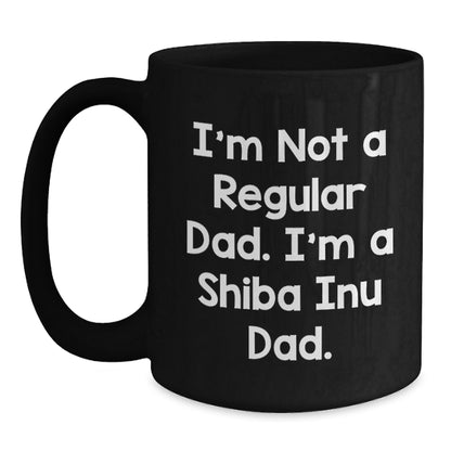 Shiba Inu Dog Christmas Unique Gifts - Funny Shiba Inu Dad Black Coffee Mug, Perfect for Shiba Inu Lovers, Unique Christmas Unique Gifts for Men, Women, Friends, and Family - Main