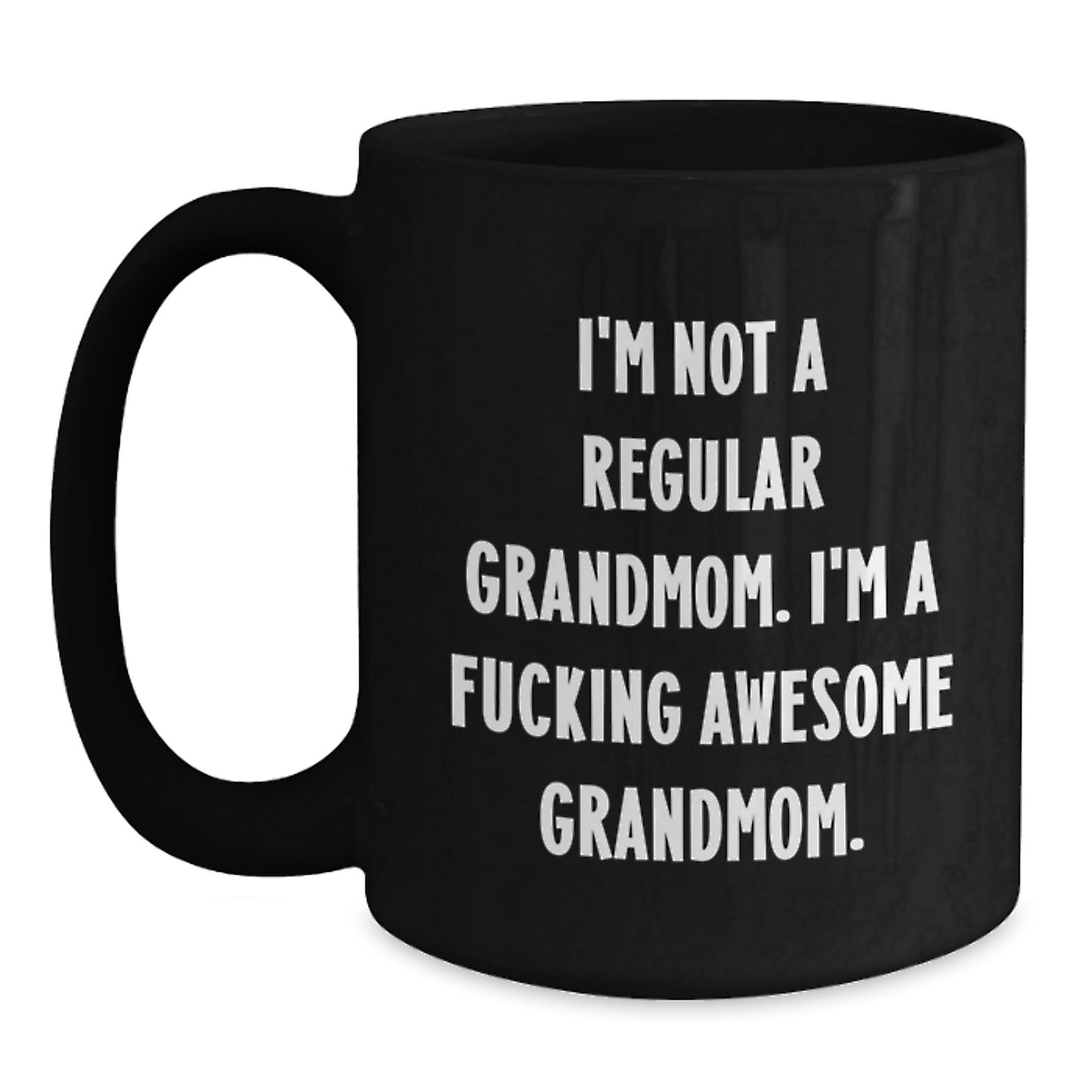 Funny Grandmom Gifts from Men to Women - Awesome Grandmom Black Coffee Mug for Christmas Unique Gifts - Main