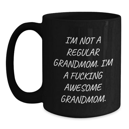 Funny Grandmom Gifts from Family - Awesome Grandmom Black Coffee Mug - Unique Christmas Unique Gifts for Grandmom - Main