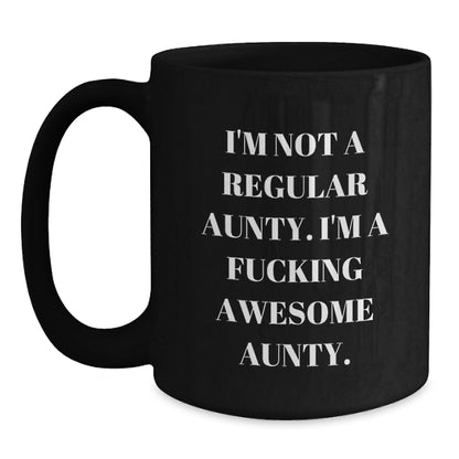 Funny Aunty Gifts for Christmas, Awesome Aunty Black Coffee Mug, Gifts from Family to Aunty - Main