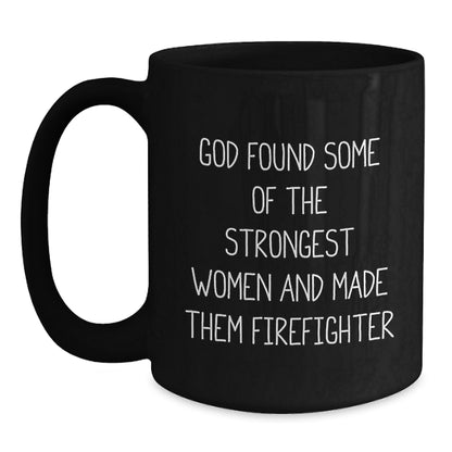 Funny Inspirational Firefighter Gifts from Men to Women, Black Coffee Mug for Christmas Unique Present - Main