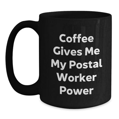 Funny Postal Worker Gifts for Men Black Coffee Mugs Christmas Unique Presents Gifts from Friends - Main