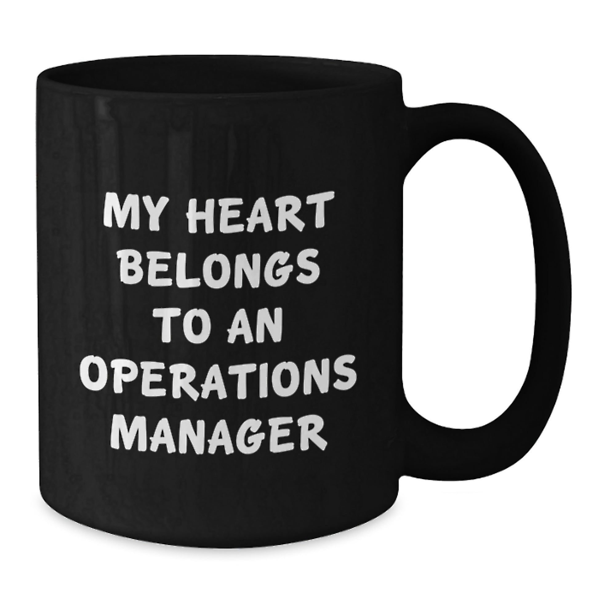 Funny Operations Manager Gifts, My Heart Belongs To An Operations Manager, Unique Black Coffee Mugs for Christmas Unique Gifts from Family to Operations Manager - Additional