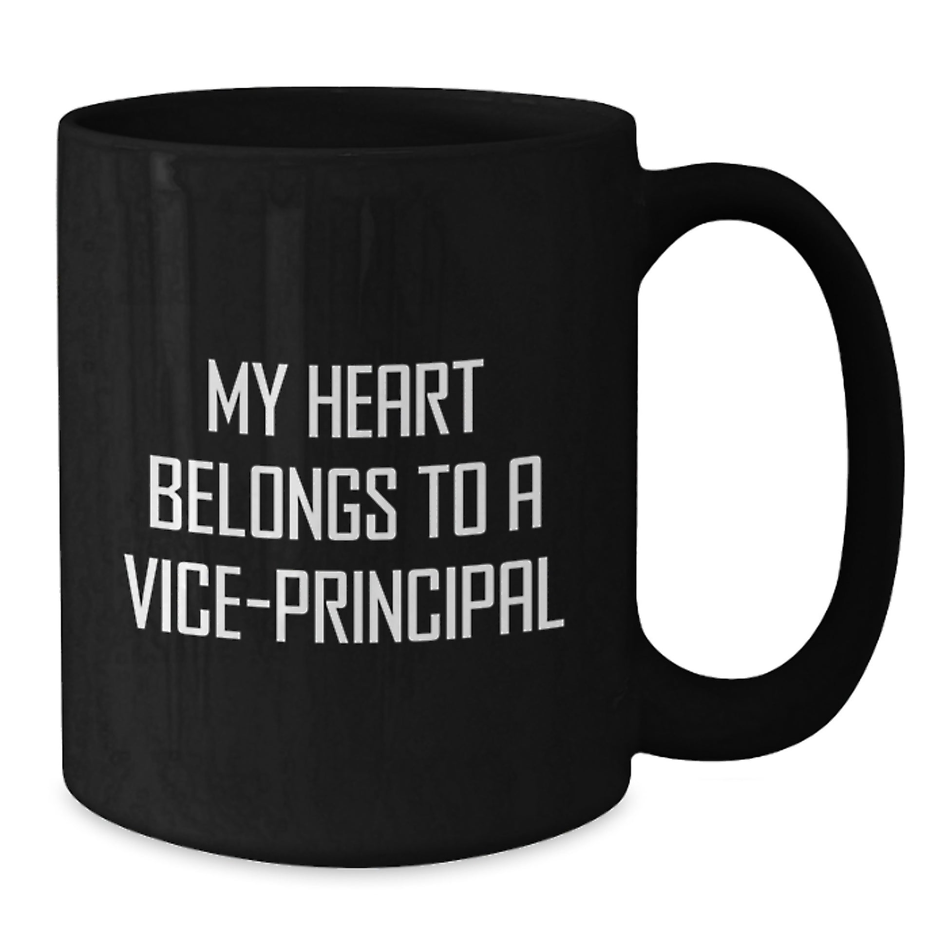 Funny Vice-principal Gifts from Friends - Christmas Unique Mugs for Vice-principal Enthusiasts - Quirky Black Coffee Mug with 'My Heart Belongs To A Vice-principal' Quote - Additional