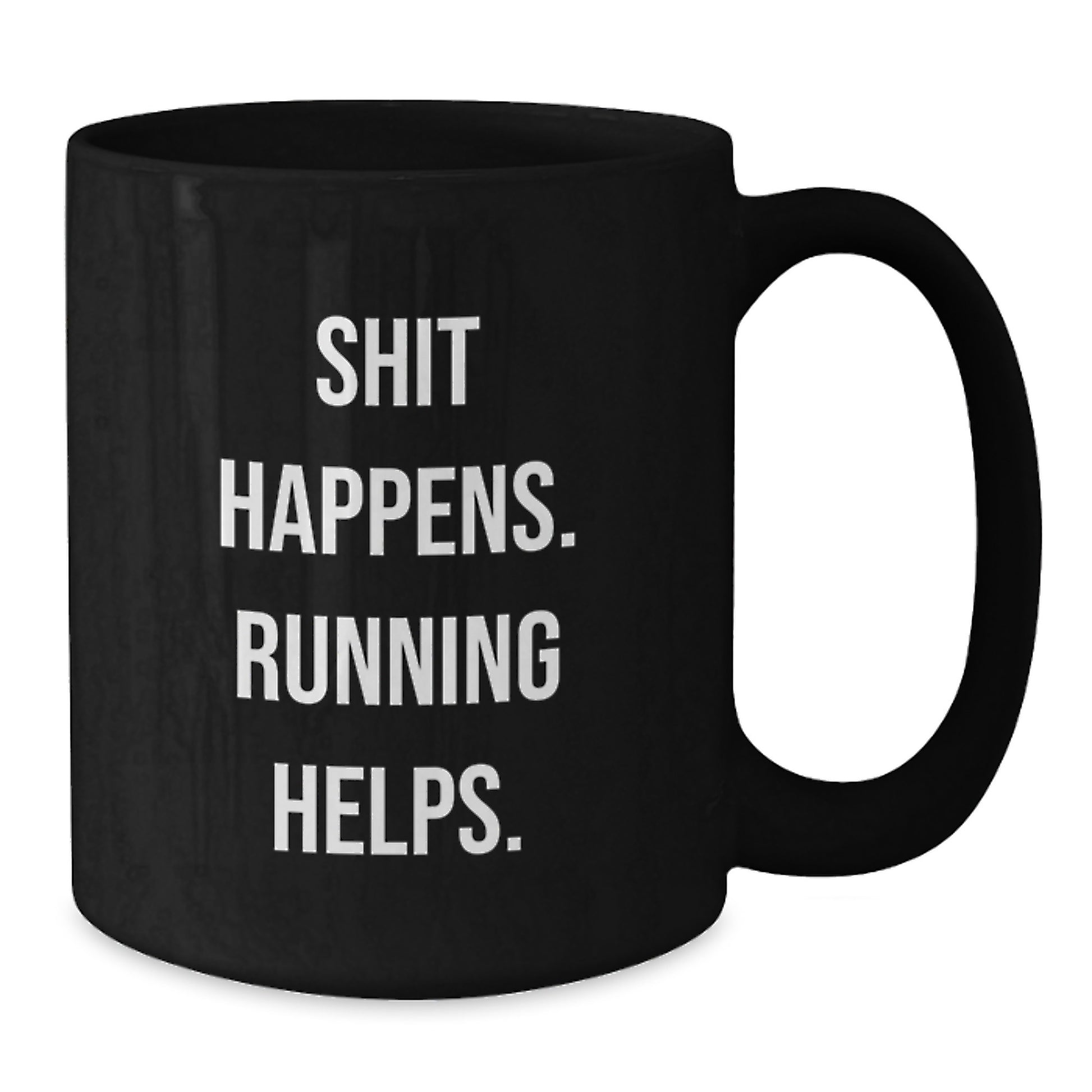 Funny Running Gifts for Men Women Friends Family, Black Coffee Mug with Inspirational Quote, Christmas Unique Presents - Additional