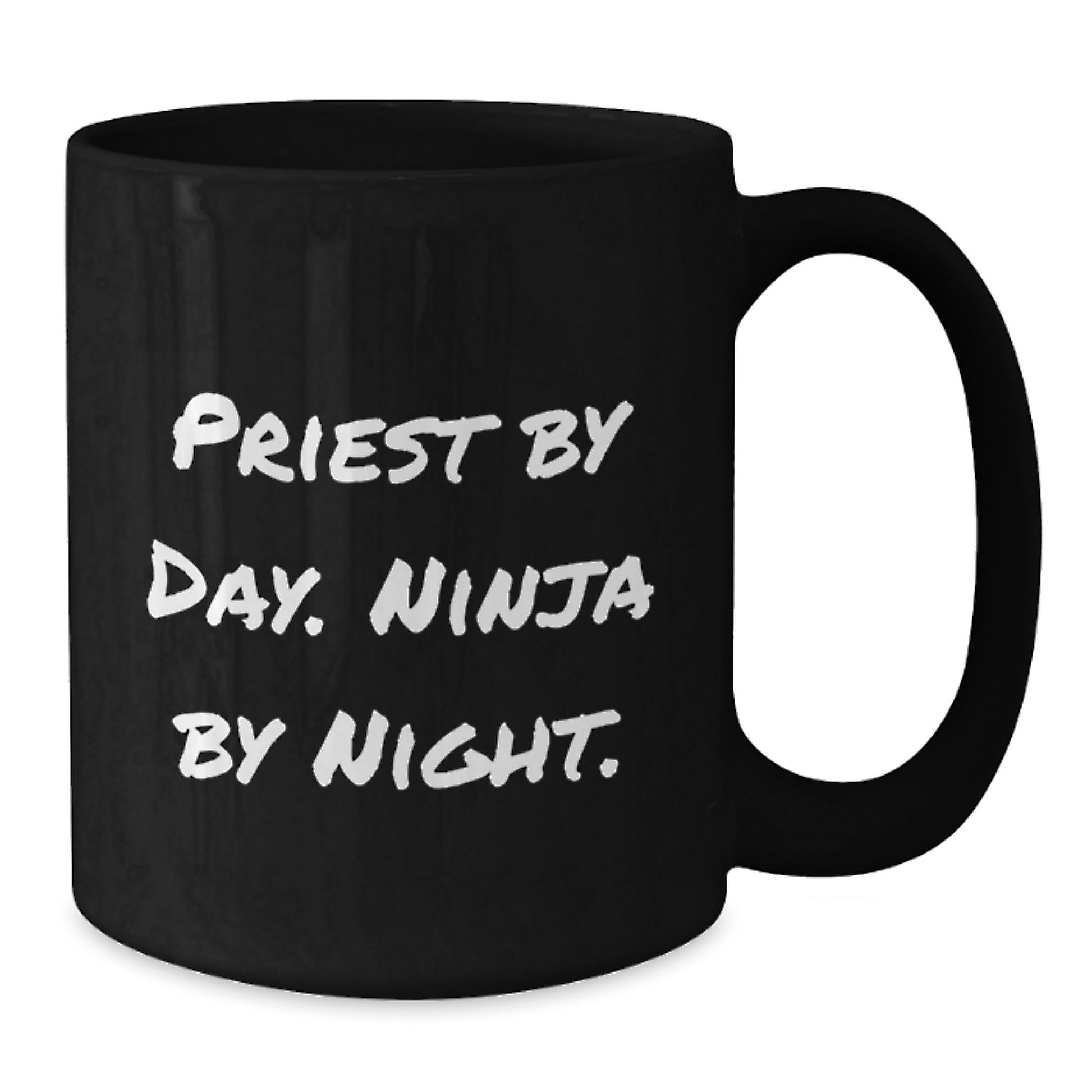 Funny Priest Gifts by Day, Ninja by Night Black Coffee Mug for Priest, Christmas Unique Gifts for Men - Additional