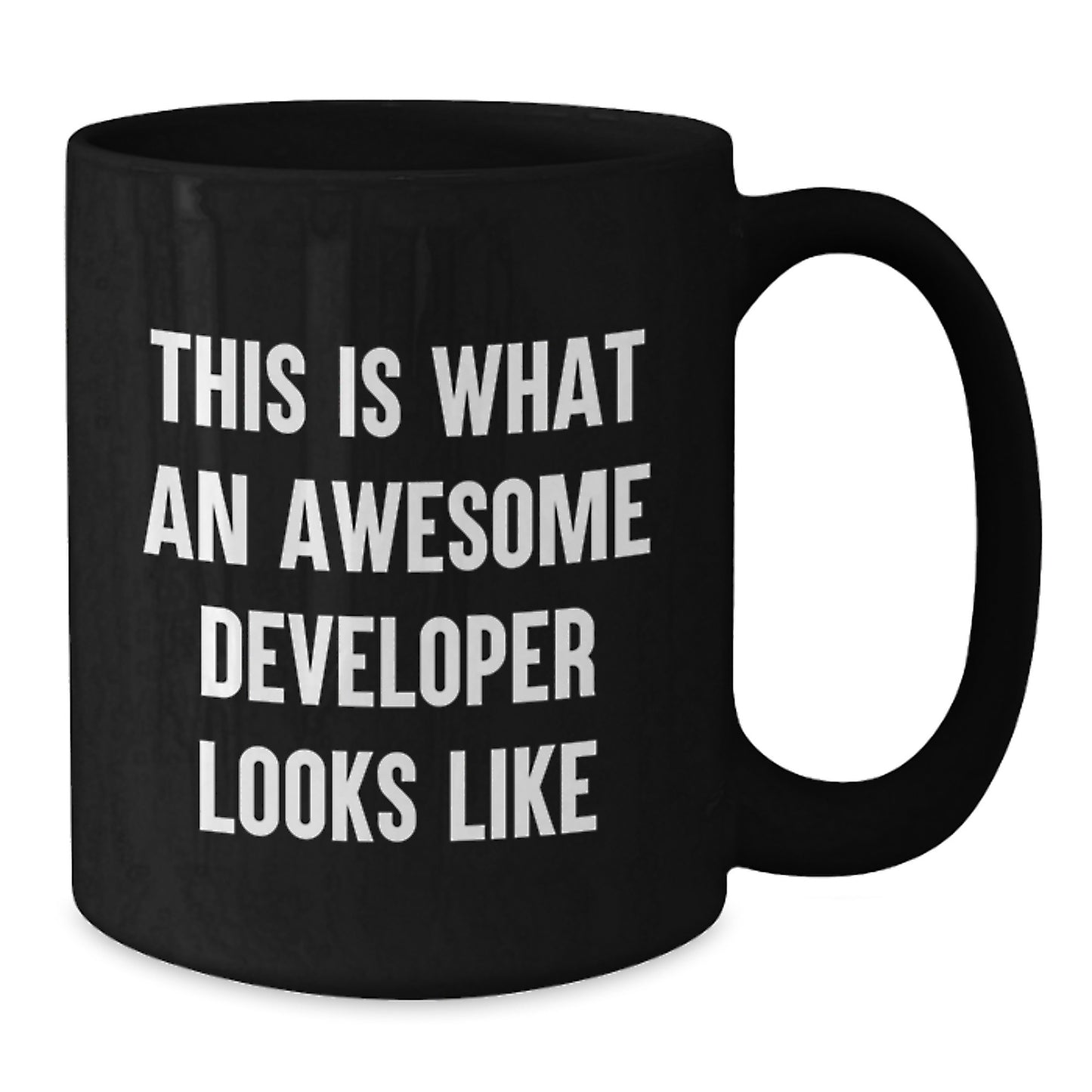Funny Developer Gifts, Black Coffee Mug, This Is What An Awesome Developer Looks Like - Christmas Unique Gifts from Friends for Developers - Additional