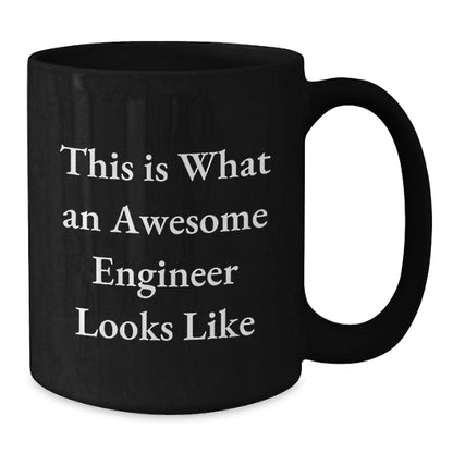 Funny Engineer Gifts, Black Coffee Mug, Perfect for the genius in Your Life, This Is What An Awesome Engineer Looks Like, Christmas Unique Presents for Him - Additional