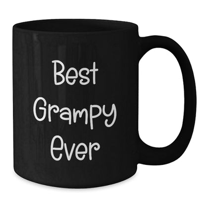 Funny Grampy Gifts for Men, Black Coffee Mug with 'Best Grampy Ever' Quote - Christmas Unique Gifts from Family - Additional