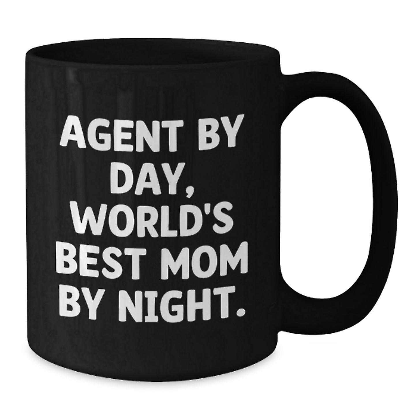 Agent Gifts For Agent By Day World's Best Mom By Night Funny Black Coffee Mug - Unique Christmas Unique Gifts - Additional