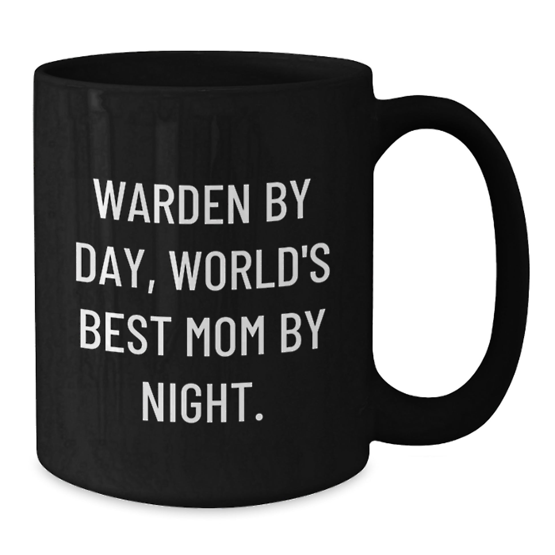 Funny Warden Gifts from Mom to World's Best Warden Black Coffee Mug for Christmas - Additional