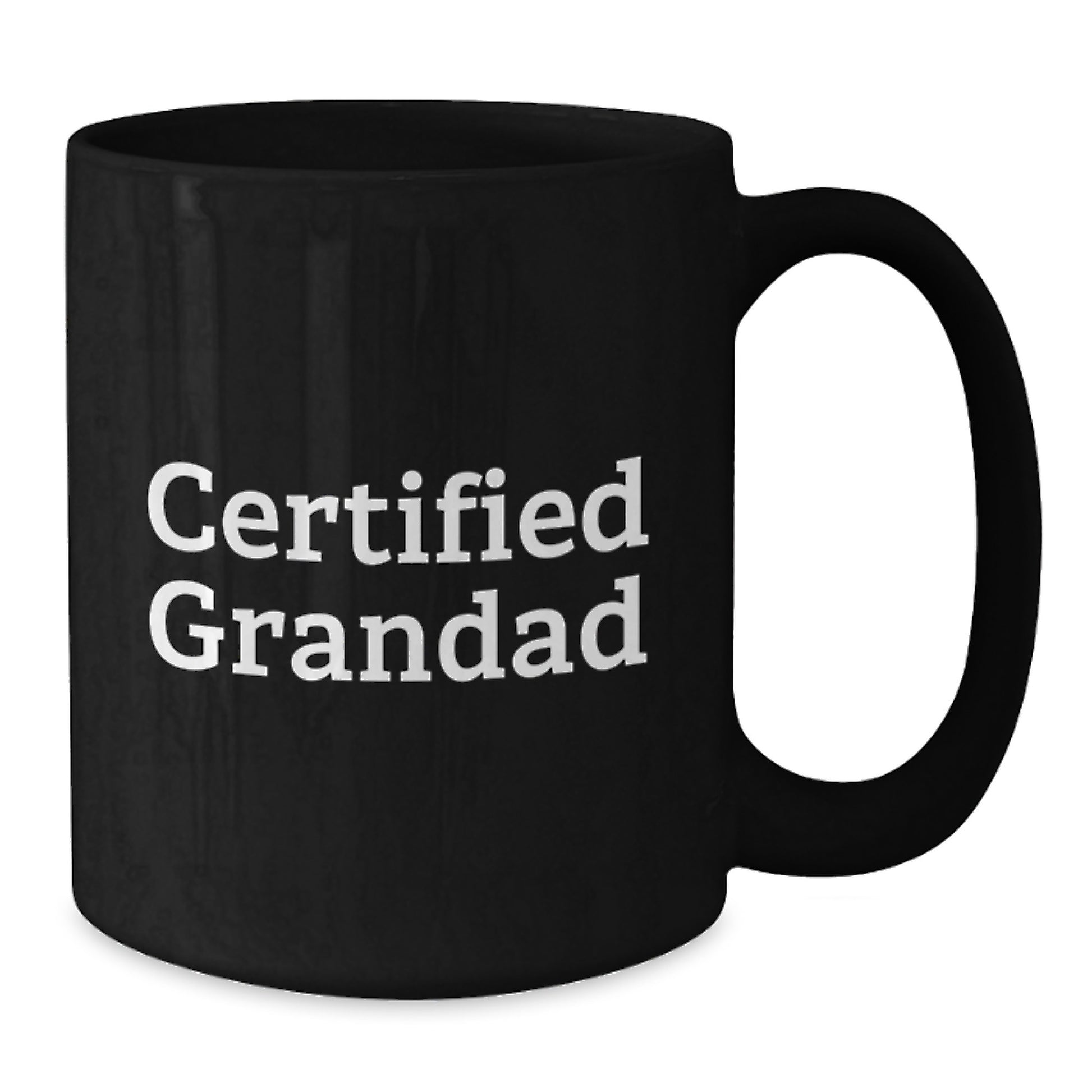 Funny Grandad Gifts for Him, Certified Grandad Black Coffee Mug, Christmas Unique Gifts from Family, Black Ceramic Mugs, Funny Quote - Additional