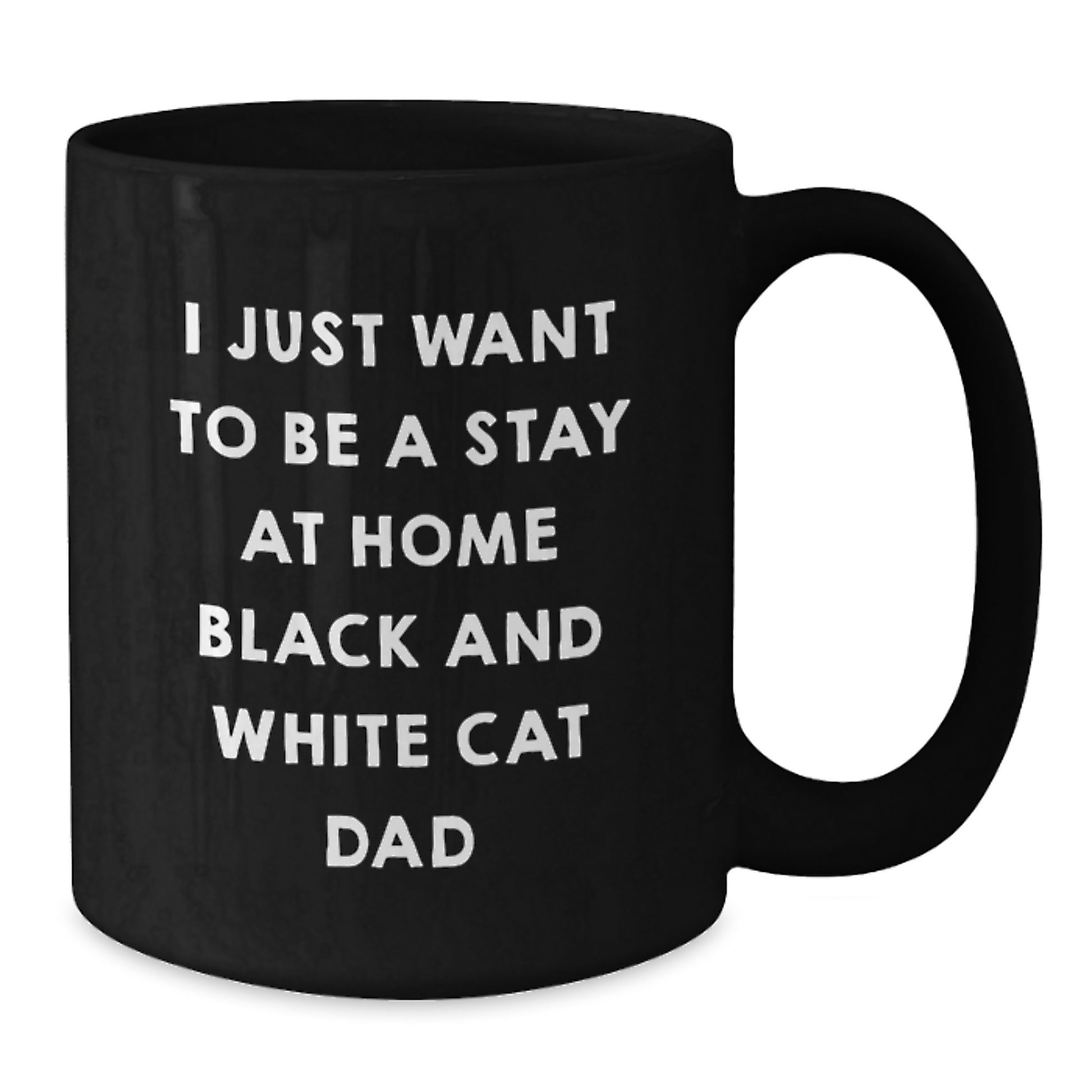 Funny Black and White Cat Dad Coffee Mugs Gifts from Men to Friends for Valentine's - Additional