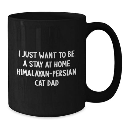 Funny Himalayan-Persian Cat Dad Gifts for Him, Black Coffee Mug with Christmas Unique Presents from Men to Family - Additional