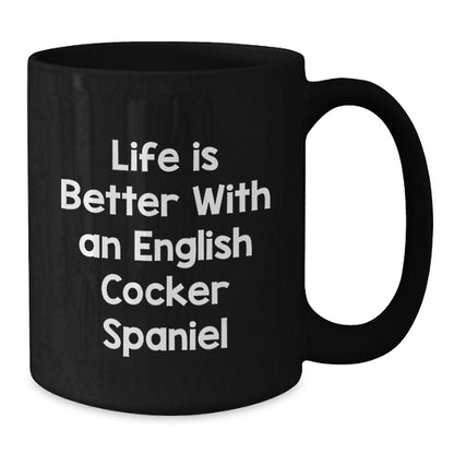 Funny English Cocker Spaniel Dog Lover Gifts for Men, Women, Friends, Family - Valentine's Unique Gifts from Loved Ones - English Cocker Spaniel Dog Black Coffee Mug - Additional