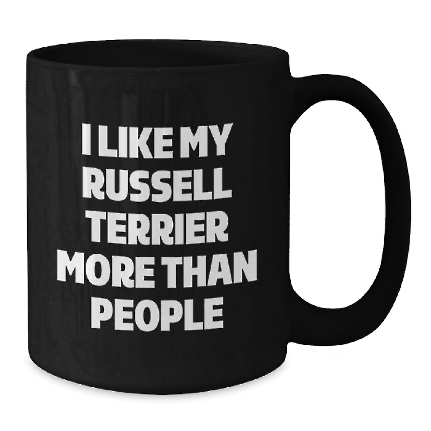 Russell Terrier Dog Lovers Gifts Funny Quote I Like My Russell Terrier More Than People Black Coffee Mug for Birthday from Friends - Additional