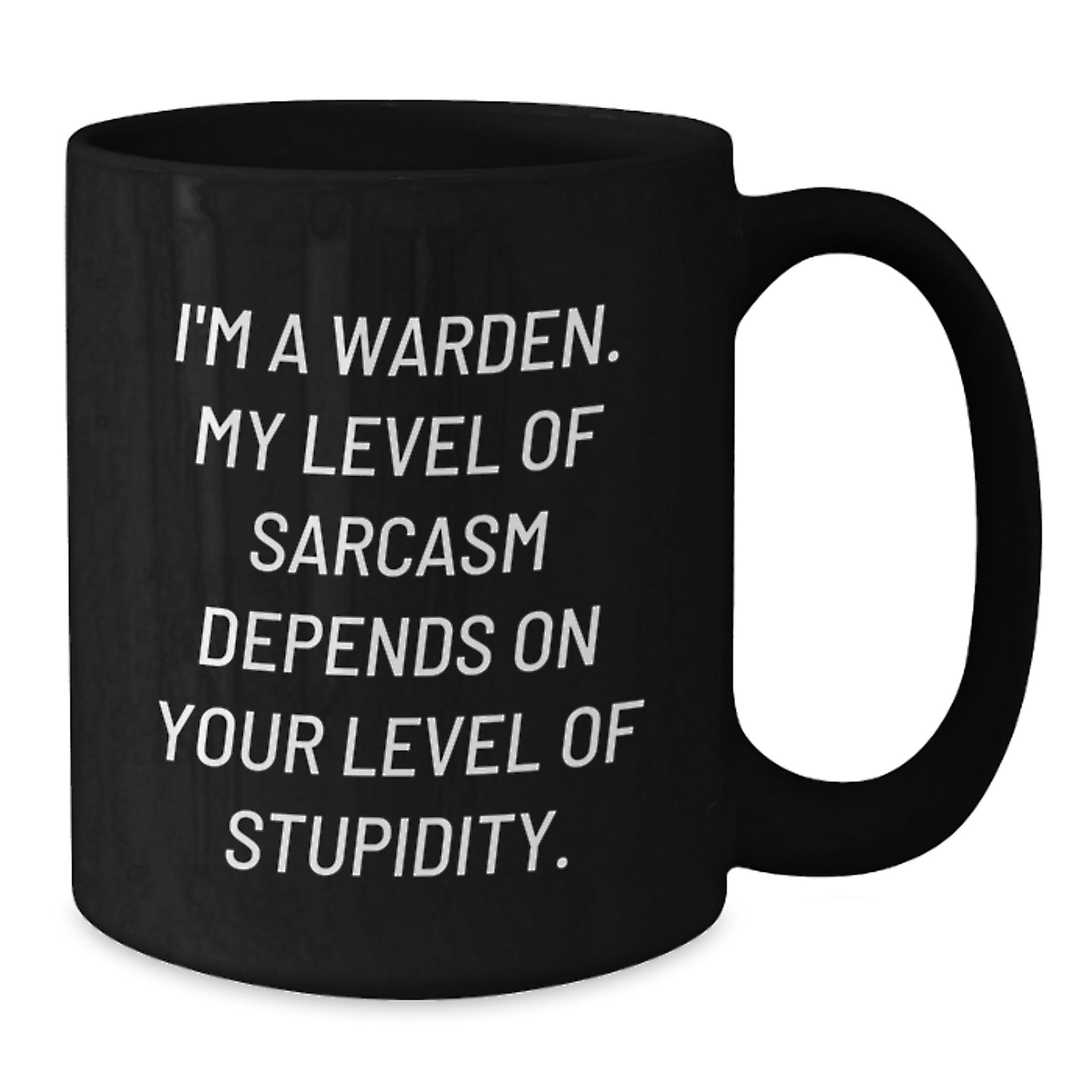 Funny Warden Black Coffee Mug Gifts for Friends and Family from Men, Warden Sarcasm Humor Christmas Unique Gifts - Additional