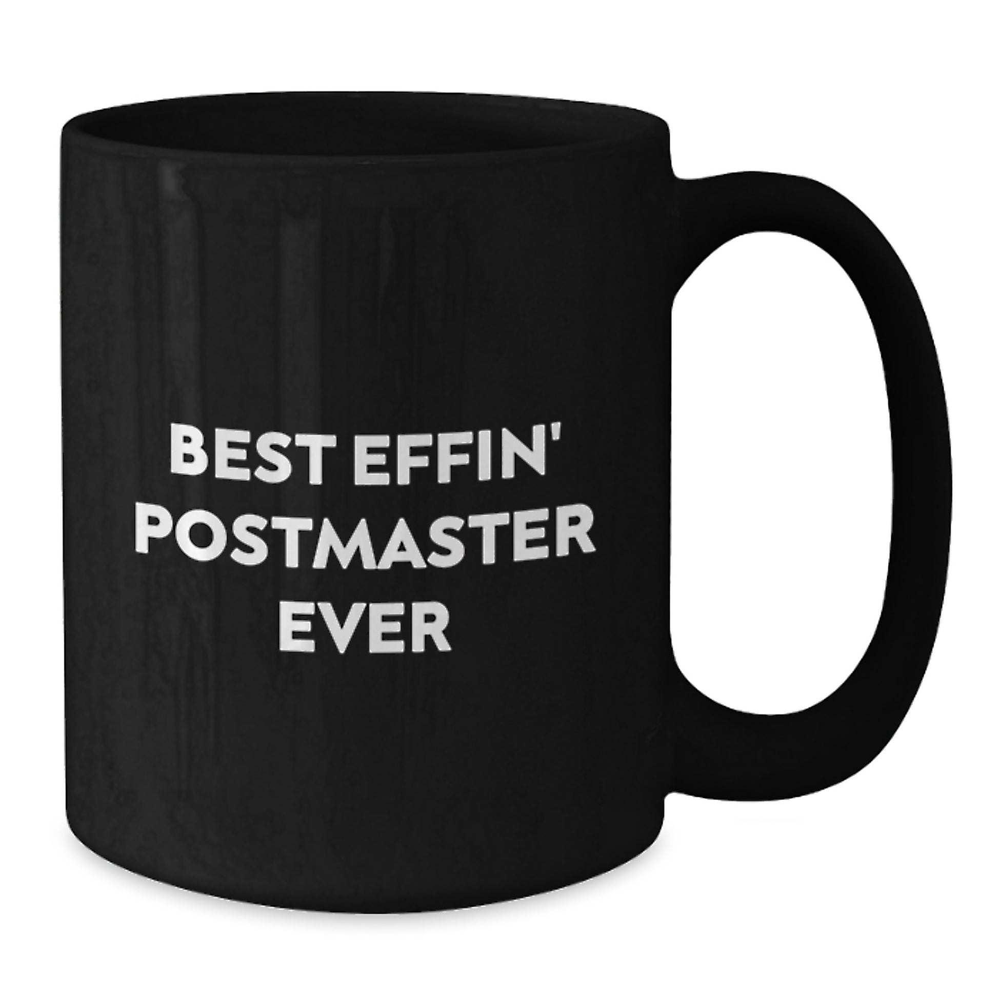 Funny Postmaster Gifts, Best Effin' Postmaster Ever, Black Coffee Mug, Perfect for Christmas Unique Gifts from Men to Postmaster - Additional