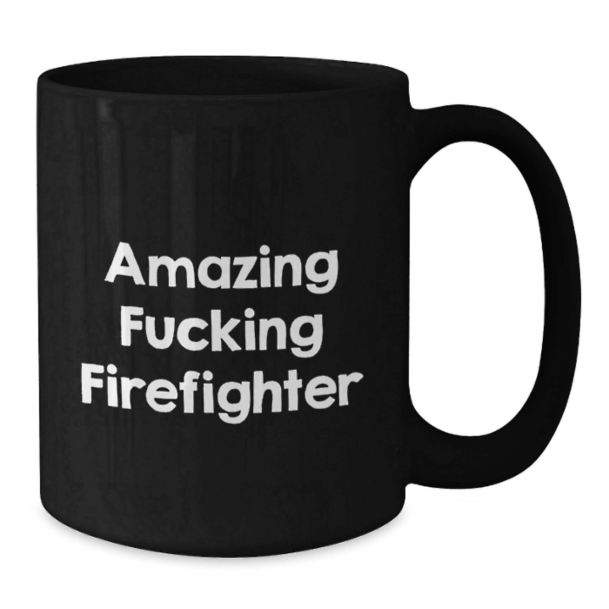 Funny Firefighter Gifts for Men - 'Amazing F--king Firefighter' Black Coffee Mug, Unique Christmas Memorable Presents from Friends, Coworkers, Family - Additional