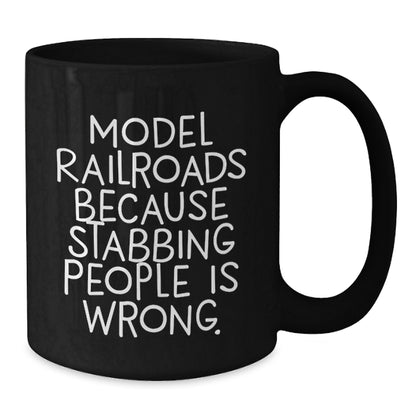 Funny Model Railroads Gifts for Men, Unique Black Coffee Mugs for Christmas Unique Gifts from Friends - Additional