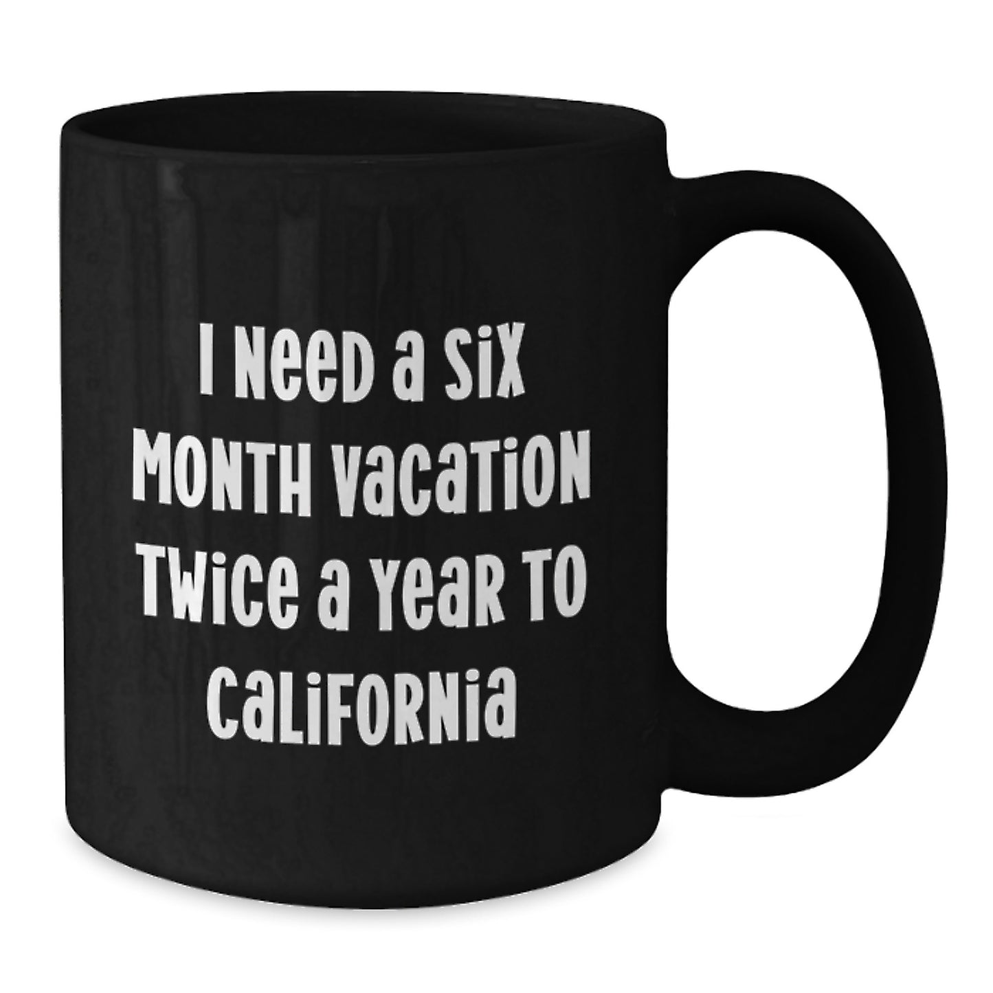 California Funny Mugs Unique Gifts for Men Women from Friends and Family - Six Month Vacation Dreams - Additional