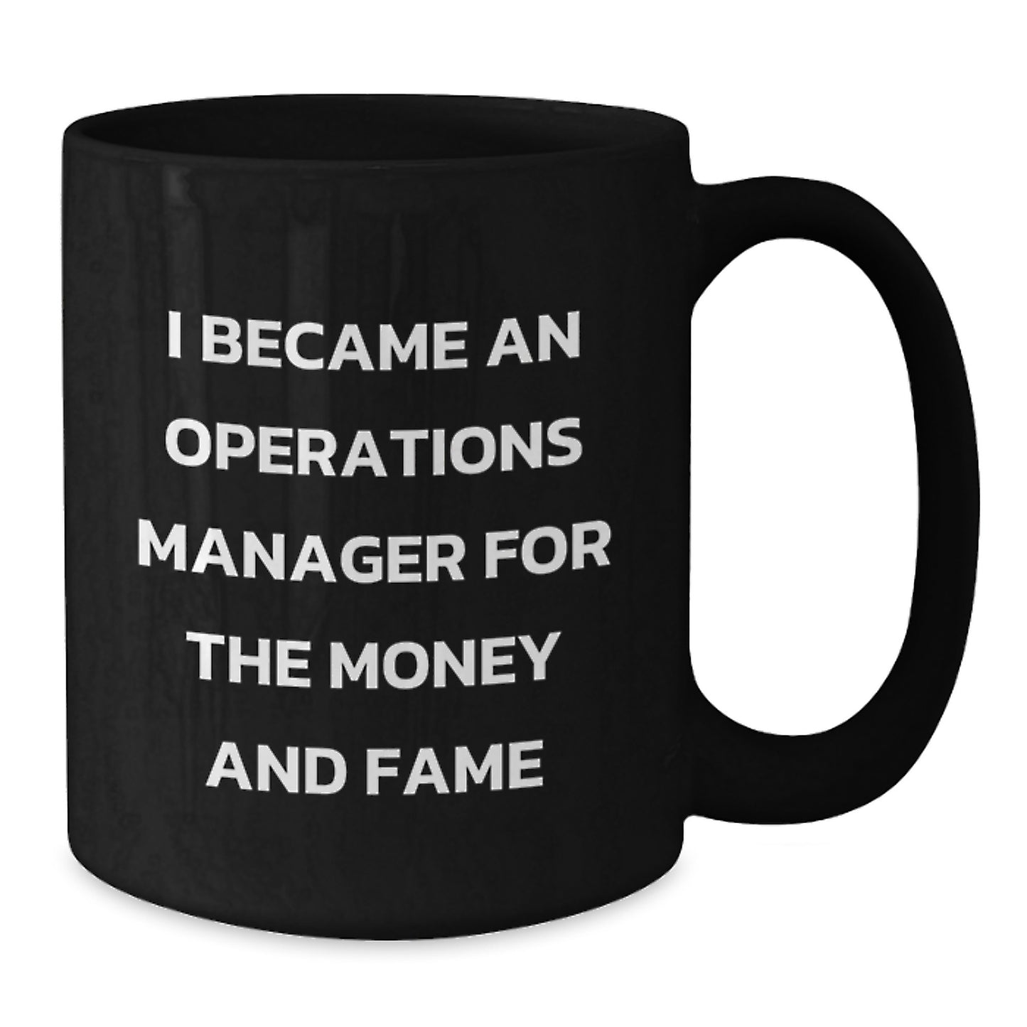 Unique Funny Operations Manager Gifts for Men Black Coffee Mug Quote 'I Became An Operations Manager For The Money And Fame' Christmas Unique Ideas - Additional