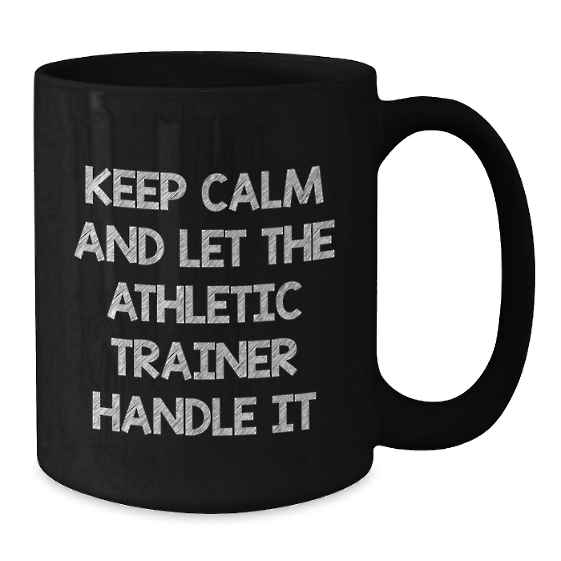 Funny Athletic Trainer Gifts from Friends for Men Black Coffee Mugs with 'Keep Calm and Let the Athletic Trainer Handle It' Quote, Unique Christmas Memorable Presents - Additional