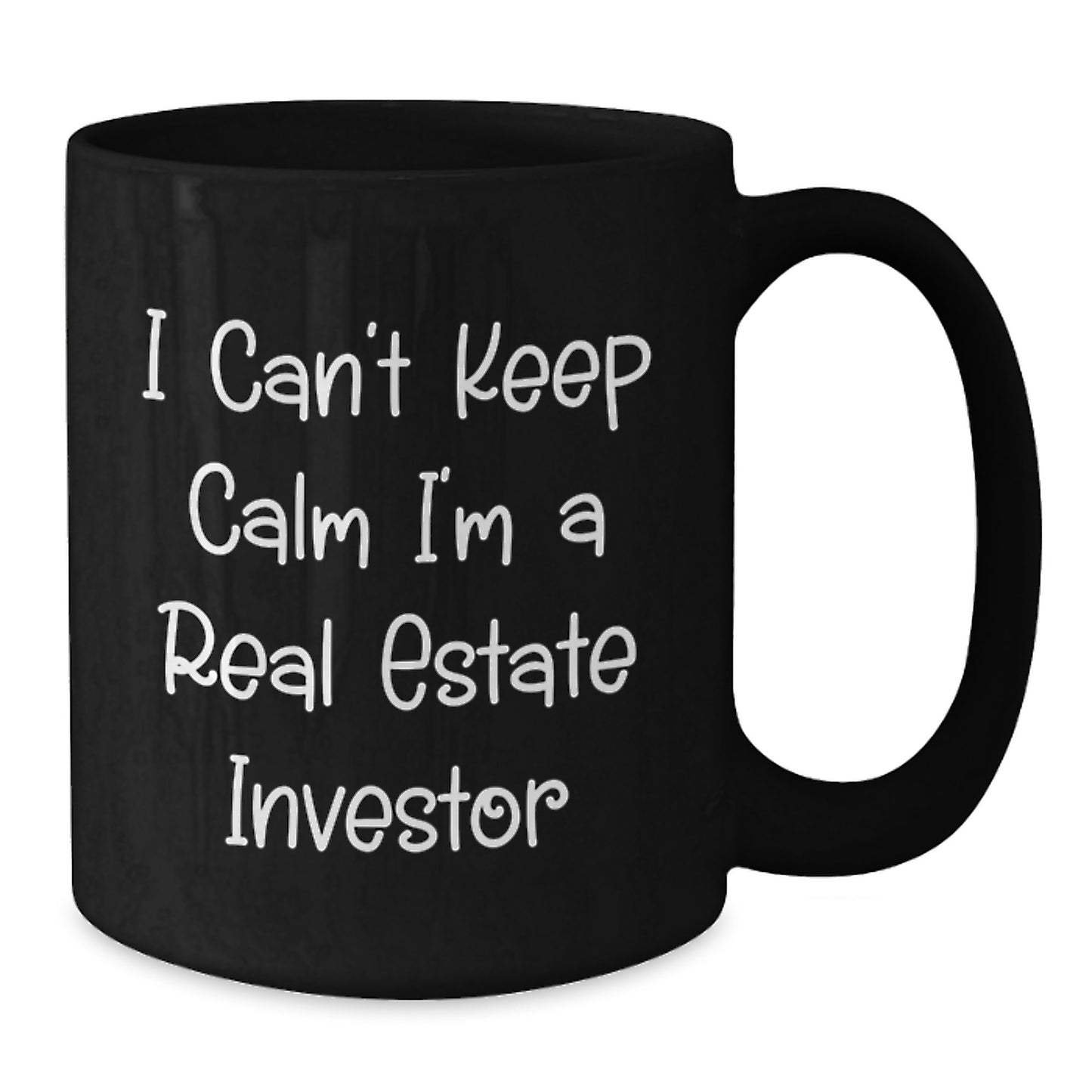Funny Real Estate Investor Gifts for Men, Unique Black Coffee Mugs with 'I Cant Keep Calm Im A Real Estate Investor' Quote, Christmas - Additional