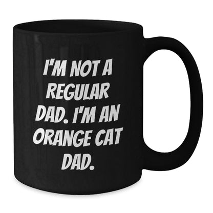 Funny Orange Cat Dad Black Coffee Mugs for Men Gifts from Family Birthday Unique Presents for Orange Cat Lovers - Additional