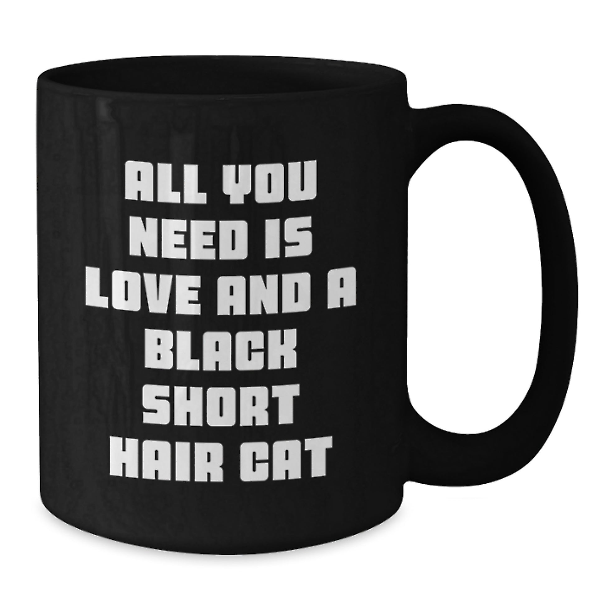 Funny Black Short Hair Cat Love Quotes Gifts from Family for Black Short Hair Cat Lovers on Birthday Unique Gifts, Black Coffee Mug - Additional