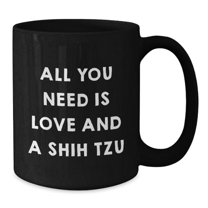 Funny Shih Tzu Dog Lover Gift Gifts from Friends for Christmas Unique Shih Tzu Dog Black Coffee Mug - Additional