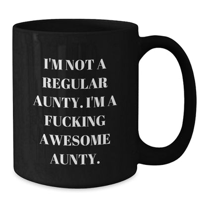 Funny Aunty Gifts for Christmas, Awesome Aunty Black Coffee Mug, Gifts from Family to Aunty - Additional