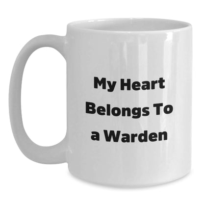 Funny Warden Gifts from Friends for Christmas Unique Warden Lover White Coffee Mug - Main