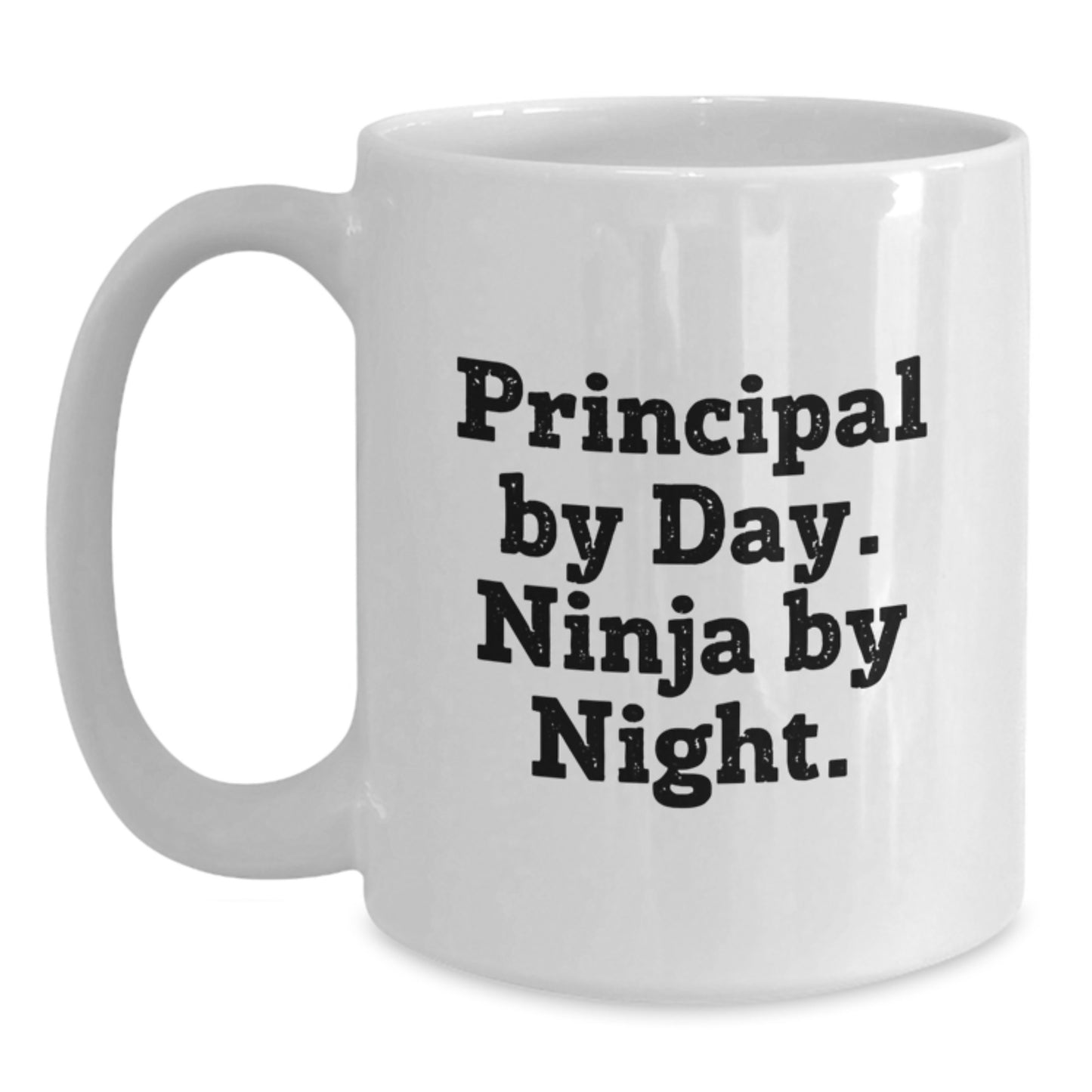 Funny Principal Gifts for Men, White Coffee Mug - Principal By Day. Ninja By Night. - Unique Christmas Unique Gifts from Family to Friends - Main