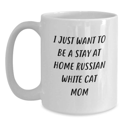 Russian White Cat Lover Gifts from Mom to Daughter - Funny White Coffee Mug for Women - Christmas Unique Gifts for Russian White Cat Enthusiasts - Main