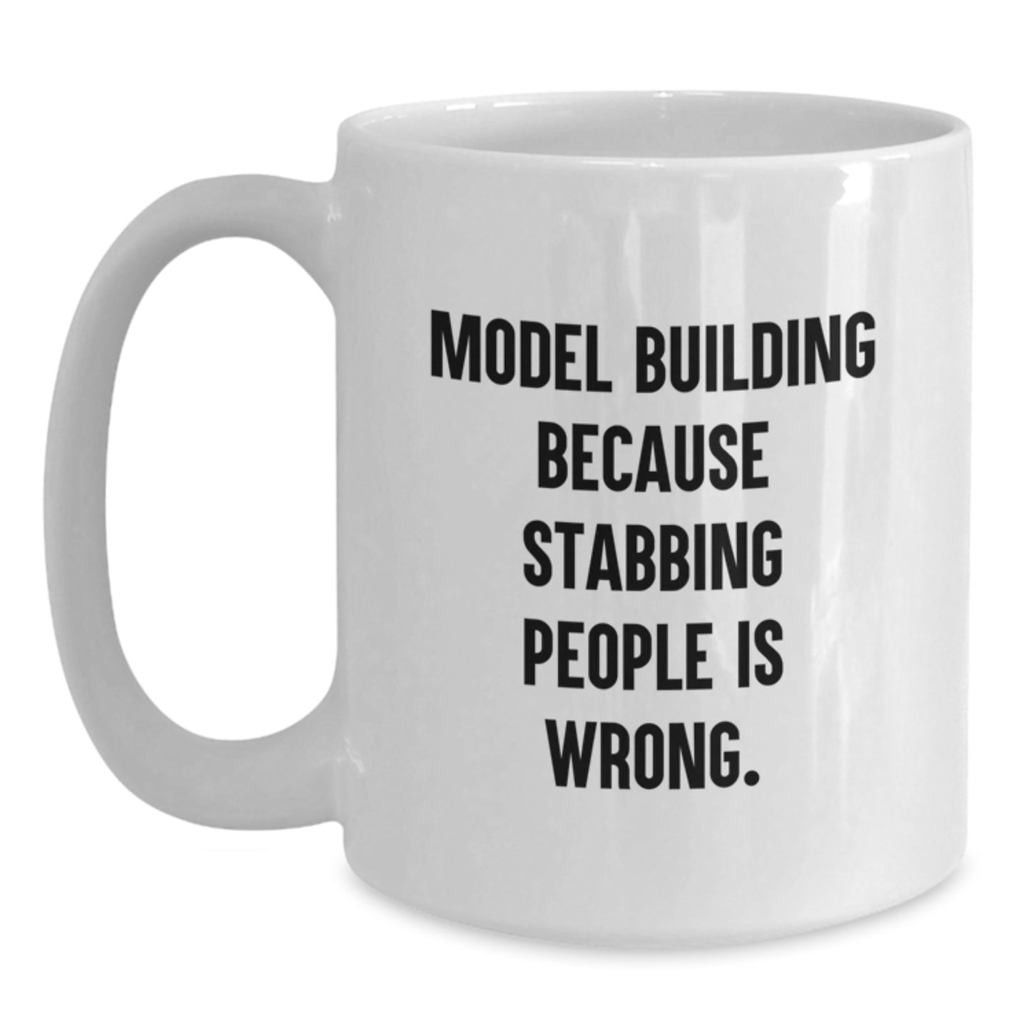 Funny Model Building Humor White Coffee Mug Gifts from Friends for Model Building Enthusiasts on Christmas Morning - Main