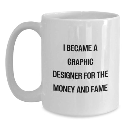 Funny Graphic Designer Gifts for Coworkers - I Became A Graphic Designer - White Coffee Mug, Perfect Christmas Unique Gifts from Friends - Main