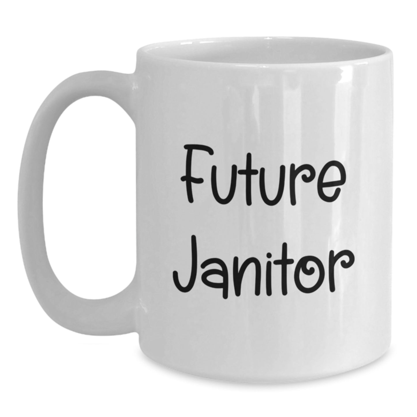 Funny Janitor Gifts from Friends, Inspirational Future Janitor White Coffee Mug for Christmas Unique Gifts, Janitor Humor - Main