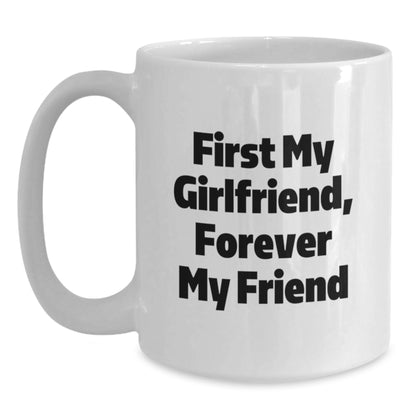 Funny Sweetheart Gifts from Men to Women, White Coffee Mug for Christmas Unique Presents, 'First My Sweetheart, Forever My Friend' - Main