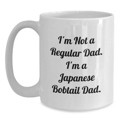 Funny Japanese Bobtail Cat Gifts from Dad to Japanese Bobtail Cat Lover for White Coffee Mug at Christmas Unique - Main