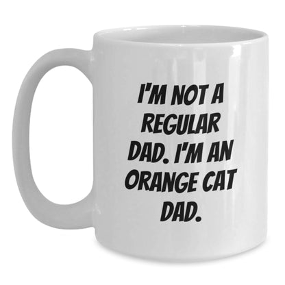 Funny Orange Cat Dad Gifts - White Coffee Mug for Birthday, Gifts from Men to Orange Cat Lovers - Main