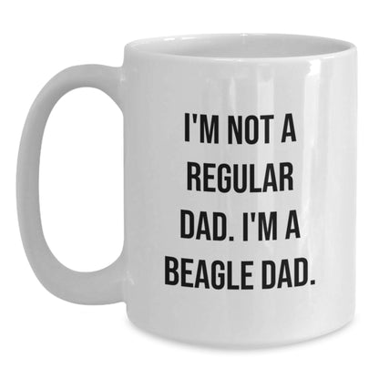 Funny Beagle Dad Gifts for Him, Unique White Coffee Mug for Beagle Lovers, Christmas Unique Gift Ideas from Dad to Son - Main