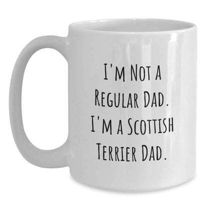 Funny Scottish Terrier Dog Gifts from Men to Dad - White Coffee Mug for Him - Christmas Unique Presents for Family - Main
