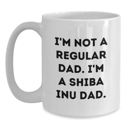 Funny Shiba Inu Dad Gifts from Dad to Shiba Inu Dog Lover, Unique White Coffee Mug for Christmas Morning - Main